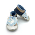 Chaussons bébé Soan cuir doré panda lapin bleu clair - Dont Forget Melanie