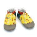 Chaussons bébé cuir Emile jaune vert orange made in France - Dont Forget Melanie