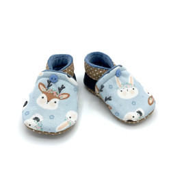 Chaussons souples pour bébé imprimés d'animaux