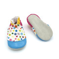 Chaussons semelles cuir fleurs étoiles multicolores blanc antidérapants - Dont Forget Melanie