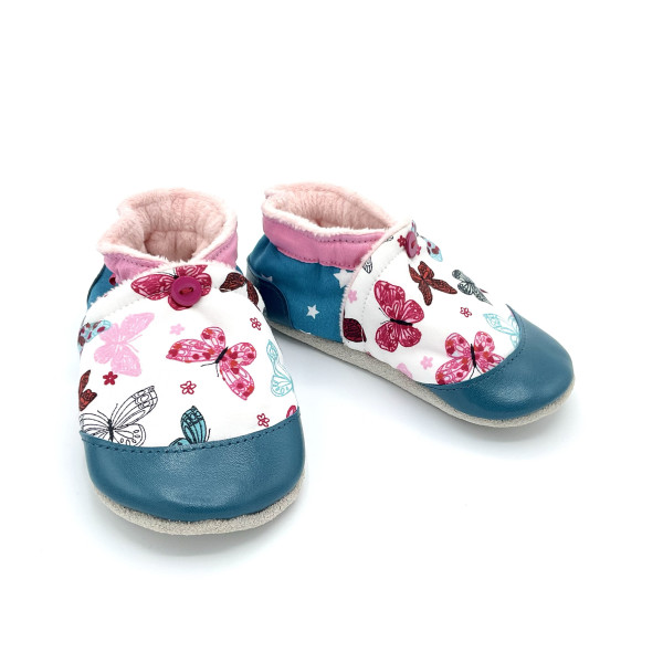 Chaussons semelles antidérapante 2 ans parfaits crèche papillons - Dont Forget Melanie