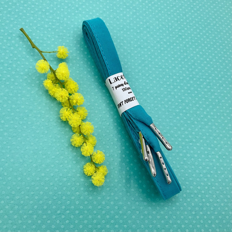 Lacets bleu turquoise en tissu Dont Forget Melanie Longueur
