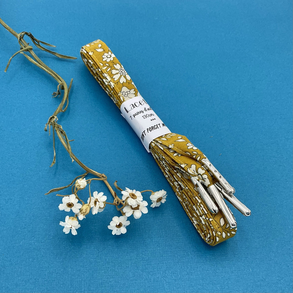 Lacets mariage tissu fleursLiberty of London® Capel jaune moutarde - Dont Forget Melanie