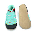 Chaussons cuir souple homme aéroport avion vert jade noir rouge - Dont Forget Melanie