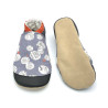 Chaussons en cuir souple motifs graphiques gris