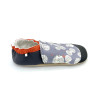 Chaussons en cuir souple motifs graphiques gris