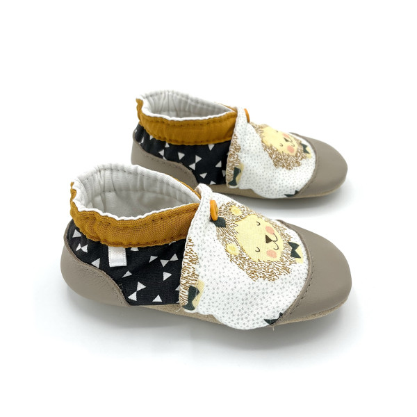 Chaussons bébé Jonas renforcés cuir fabrication artisanale - Dont Forget Melanie