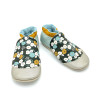 Chaussons en cuir souple imprimés de fleurs