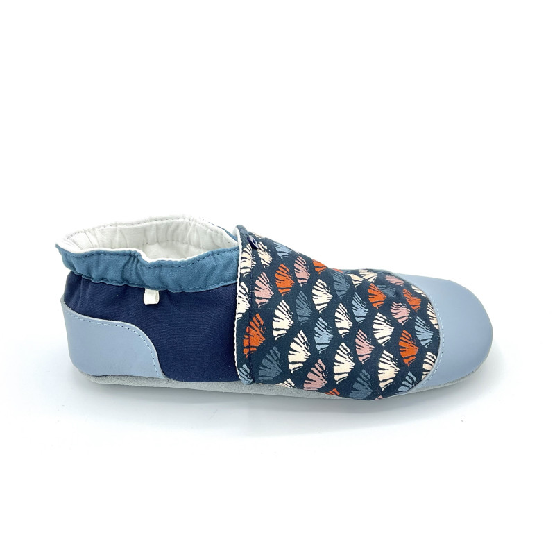 Chaussons Paul homme et femme – motif éventails graphiques coloré