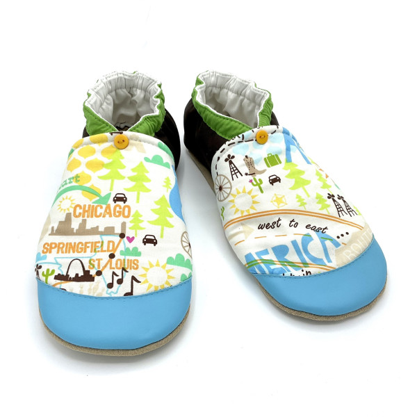 Chaussons cuir homme Dylan – Motif USA et paysages