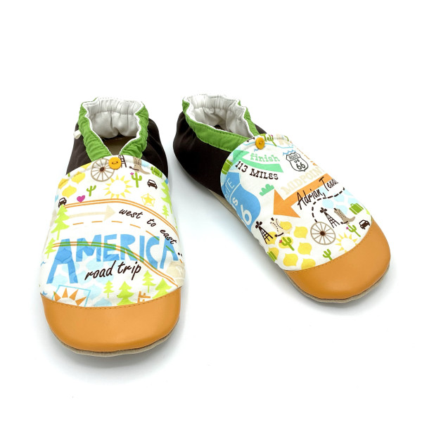 Chaussons cuir homme Dylan – Motif USA et paysages