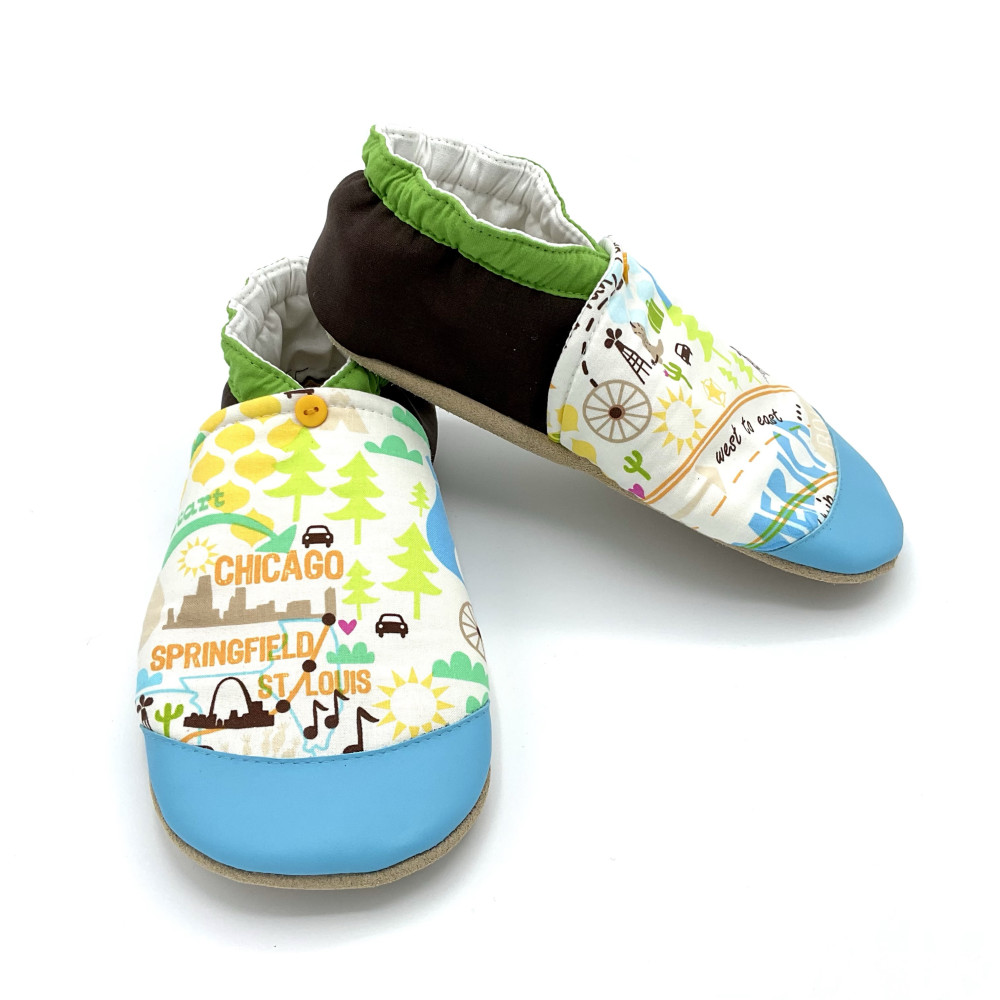 Chaussons cuir homme Dylan – Motif USA et paysages
