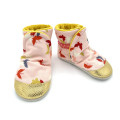 Chaussons montants bébé Anabelle tissu rose motif papillons rose clair - Dont Forget Melanie